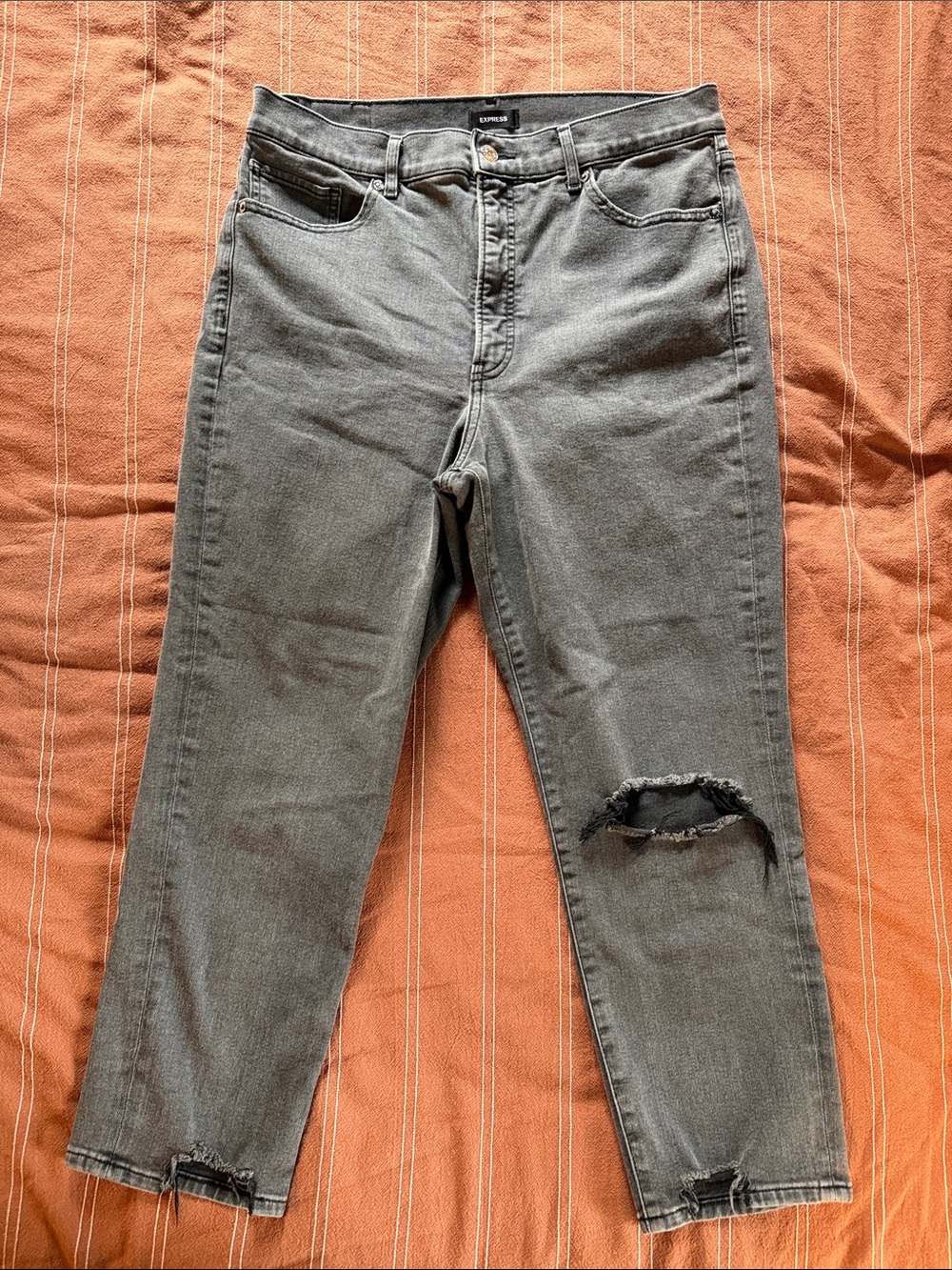 Express Women's Straight Leg Jeans - Charcoal Gray